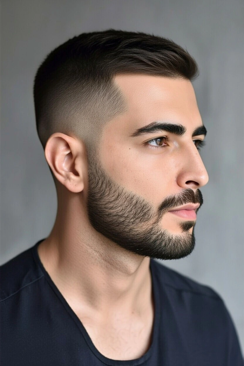 Barbe courte soignée chez un barbier à Genève